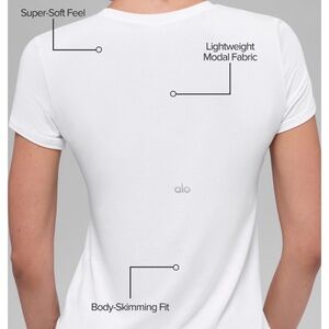 ALO Yoga All Day Short Sleeve Women's Classic White Tee